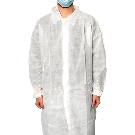 MaiMed-Coat V, besöksrock av fleece med 4 tryckknappar, ca. 120 cm