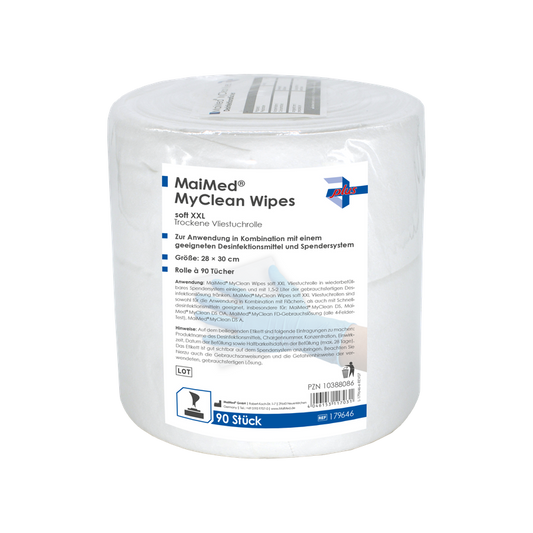 MaiMed MyClean Wipes soft XXL desi wipes, refill 90 ark, omättade, 28x30cm | Förpackning (90 ark)