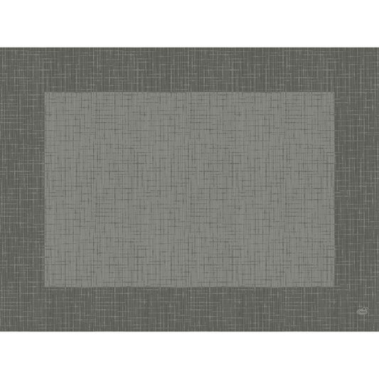 Die Bio-Dunicel-Sets 30x40 cm in Linnea granitgrau von Duni GmbH sind rechteckige Tischsets mit einer gewebten Kreuzschraffur, einem dunkleren grauen Rand und einem dezenten Gittermuster. Jede Packung enthält 100 umweltfreundliche Stücke.