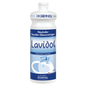 Eine weiß-blaue 1-Liter-Flasche Dr. Schnell LAVIDOL Sanitärreiniger der DR.SCHNELL GmbH & Co. KGaA ist mit deutschem Text und der Abbildung eines Waschbeckens und eines Wasserhahns versehen und enthält konzentrierten neutralen Sanitärreiniger.