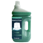 En stor grön 3-liters plastflaska från DR.SCHNELL GmbH & Co. KGaA Robolution 2-i-1 robotrengöringsmedel, med handtag, vit kork och en etikett som visar en linjeteckning av en rengöringsrobot och tyska produktuppgifter.