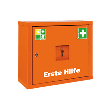 Första hjälpen-skåp JUNIORSAFE orange med innehåll enligt ÖNORM Z 1020 1