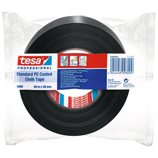 tesa Professional 4688 PE reparationstejp, svart, 50 m x 50 mm