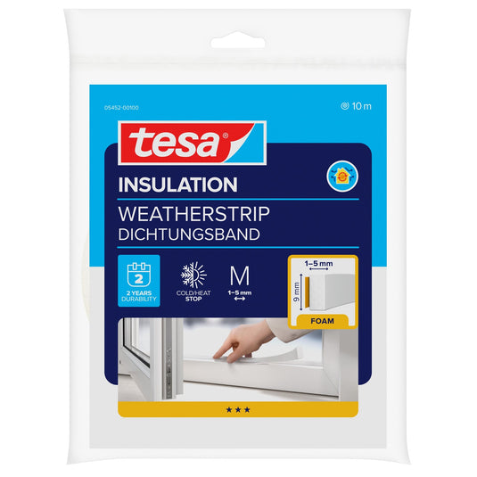 tesa INSULATION tätningstejp, vit, 10 m x 9 mm