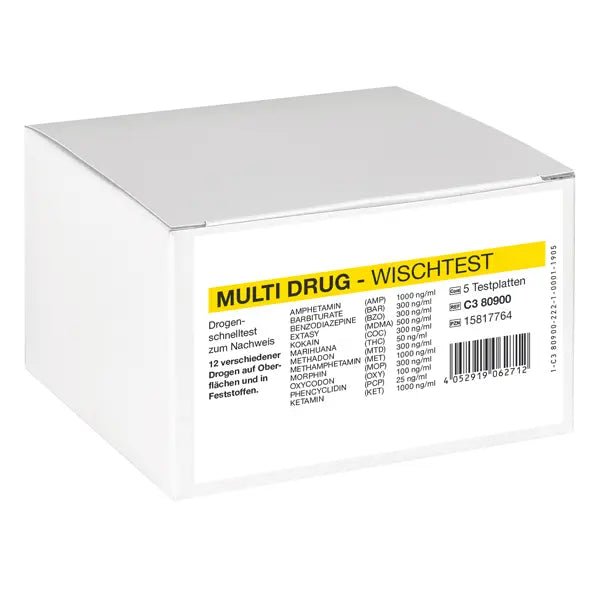 Cleartest Multi Drug wipe test 12-faldig läkemedelskombination, testplatta