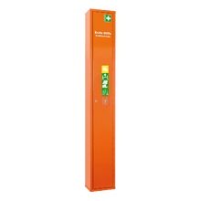 Ståskåp med första hjälpen-bår, orange