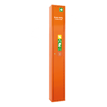 Ståskåp med första hjälpen-bår, orange, tomt
