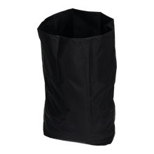 En stor, tom DEISS 6508 återanvändbar sopsäck (650x870 mm, svart) från EMIL DEISS KG (GmbH + Co.) av slätt, flexibelt material står upprätt framför en enkel vit bakgrund.