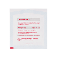 DERMOTEKT®  Övningskompress 10 x 10 cm, 2 stycken, osteril, à 50 – kartong