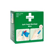 Cederroth Soft Foam-bandage, blått, 4,5 m x 6 cm, påfyllningsförpackning 51011010