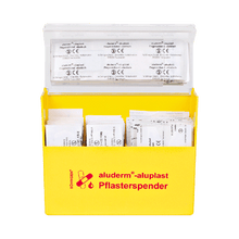 Gul aluderm®-aluplast-plåsterdispenser, fylld