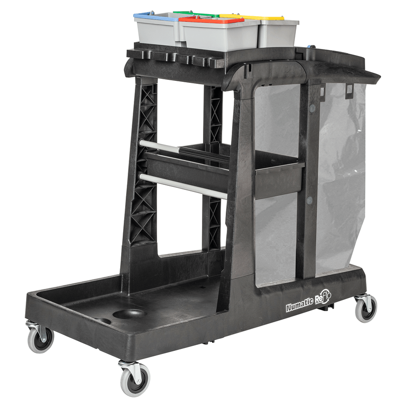 Numatic rengöringsvagn EcoMatic EM3 inkl. 4 x 5 liters hink (utan presssats) | Förpackning (1 st)