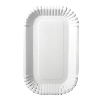 De PAPSTAR 100 skålar, kartong "pure" fyrkantiga vita av PAPSTAR GmbH är rektangulära vita papptallrikar med vågig, räfflad kant - perfekt för restaurangbehov och ett miljövänligt val.