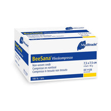 BeeSana® fleecekompress, icke-steril, 4-faldig, 40 g, 7,5 x 7,5 cm | Förpackning (100 stycken)
