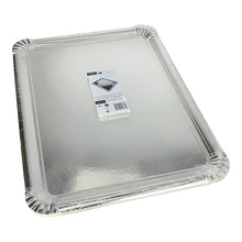 Starpak 10 Servierplatten, eckig, 34 x 45,5 cm, silber – Pappe PET-beschichtet – im praktischen 10er-Pack mit Produktetikett; Ideal zum stilvollen Anrichten und Präsentieren Ihrer Speisen.