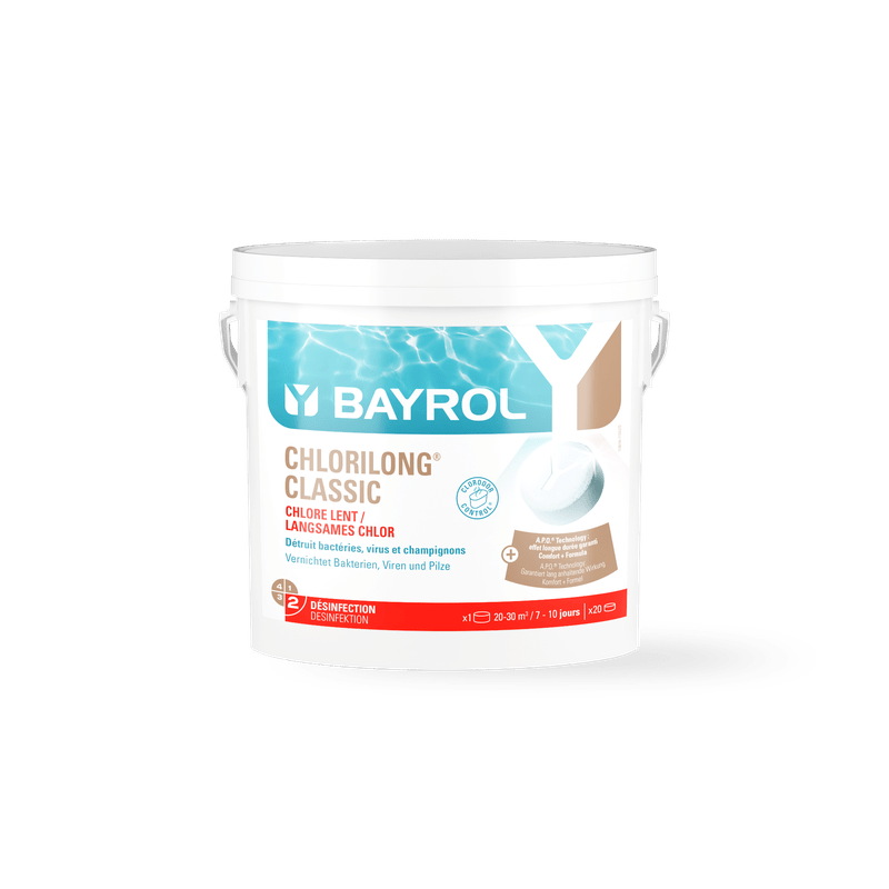 BAYROL Chlorilong® CLASSIC långsamt upplösande klortabletter för pooler