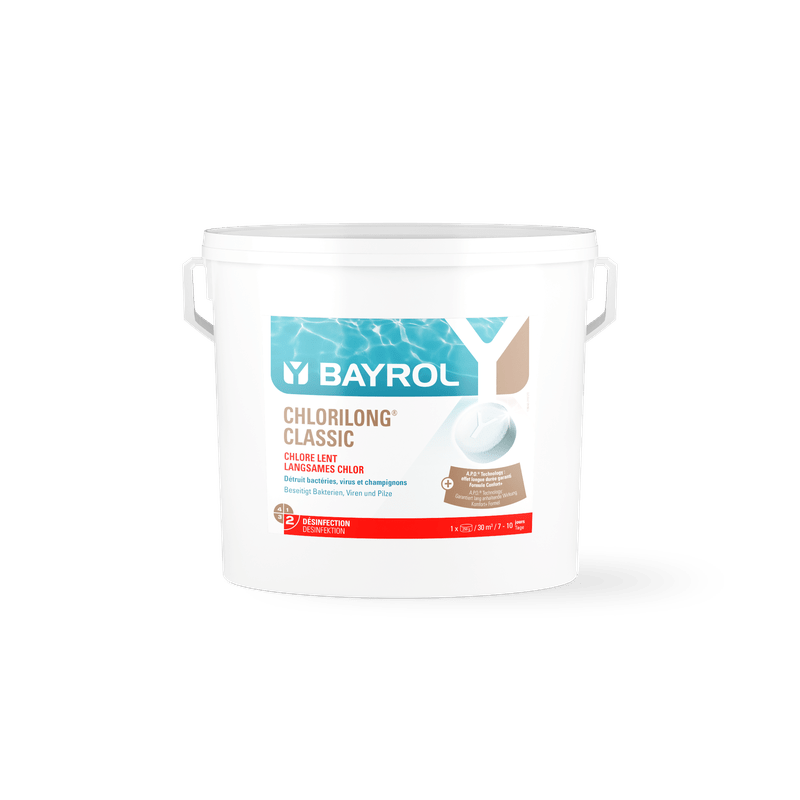 BAYROL Chlorilong® CLASSIC långsamt upplösande klortabletter för pooler