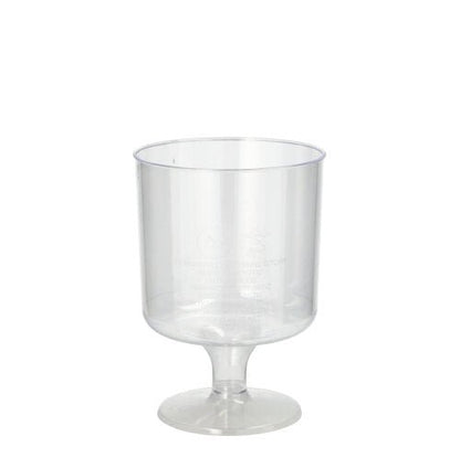 Ett set med 10 transparenta, enstyckade Starpak-stjälkglas för rödvin (PS, 0,2 l, Ø 7,2 cm, 10 cm höga) står upprätt mot en enkel vit bakgrund. Levereras i krympplast.