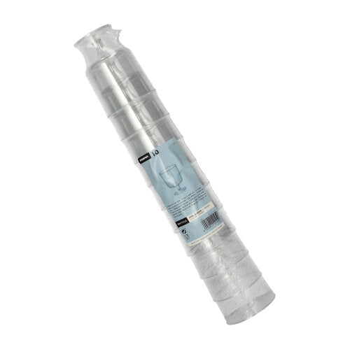 Starpak 10 stjälkglas för rödvin (0,2 l, Ø 7,2 cm, 10 cm höjd) av klar PS, i ett stycke och förpackade i krympplast – perfekt som eleganta rödvinsglas.