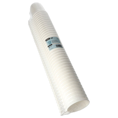 Starpak 40 kaffekoppar av vit PS, 0,25l Ø 8cm · 8,5cm, i krympfoliepack - praktiskt för daglig användning.