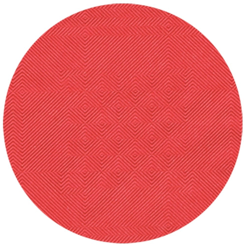 Pappersduken med damastprägling (50 m x 1 m) från PAPSTAR GmbH har en cirkulär röd yta med ett strukturerat geometriskt damastmönster – idealisk för festliga tillfällen.