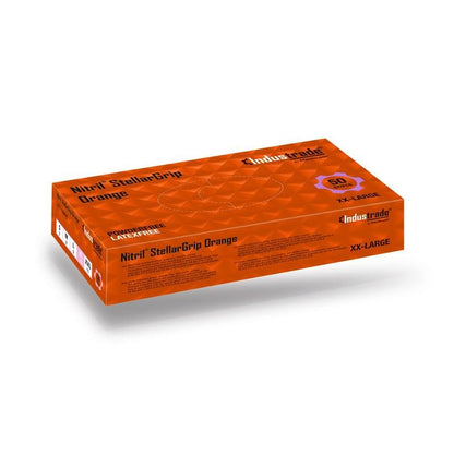 Meditrade stellargrip, orange engångshandske från nitril