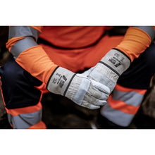 NITRAS ZEUS, fullnarvs handskar av kohud, naturlig färg / grå