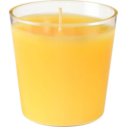 Påfyllningsljuset Switch & Shine från Duni GmbH är ett gult, enkelvekljus i en klar glasbehållare. Dess släta, jämna vax erbjuder en brinntid på ca 30 timmar - idealiskt för att skapa en varaktig atmosfär i varje rum.