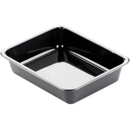 Den CPET-skålen 1 Svart CPET från Duni GmbH: rektangulär, lätt avrundade hörn, glänsande - optimal gastronomilösning, tom på vit bakgrund.