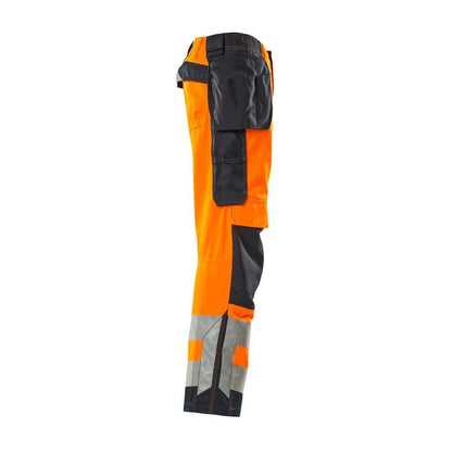MASCOT® Wigan hantverksbyxa, hi-vis orange/svart-blå