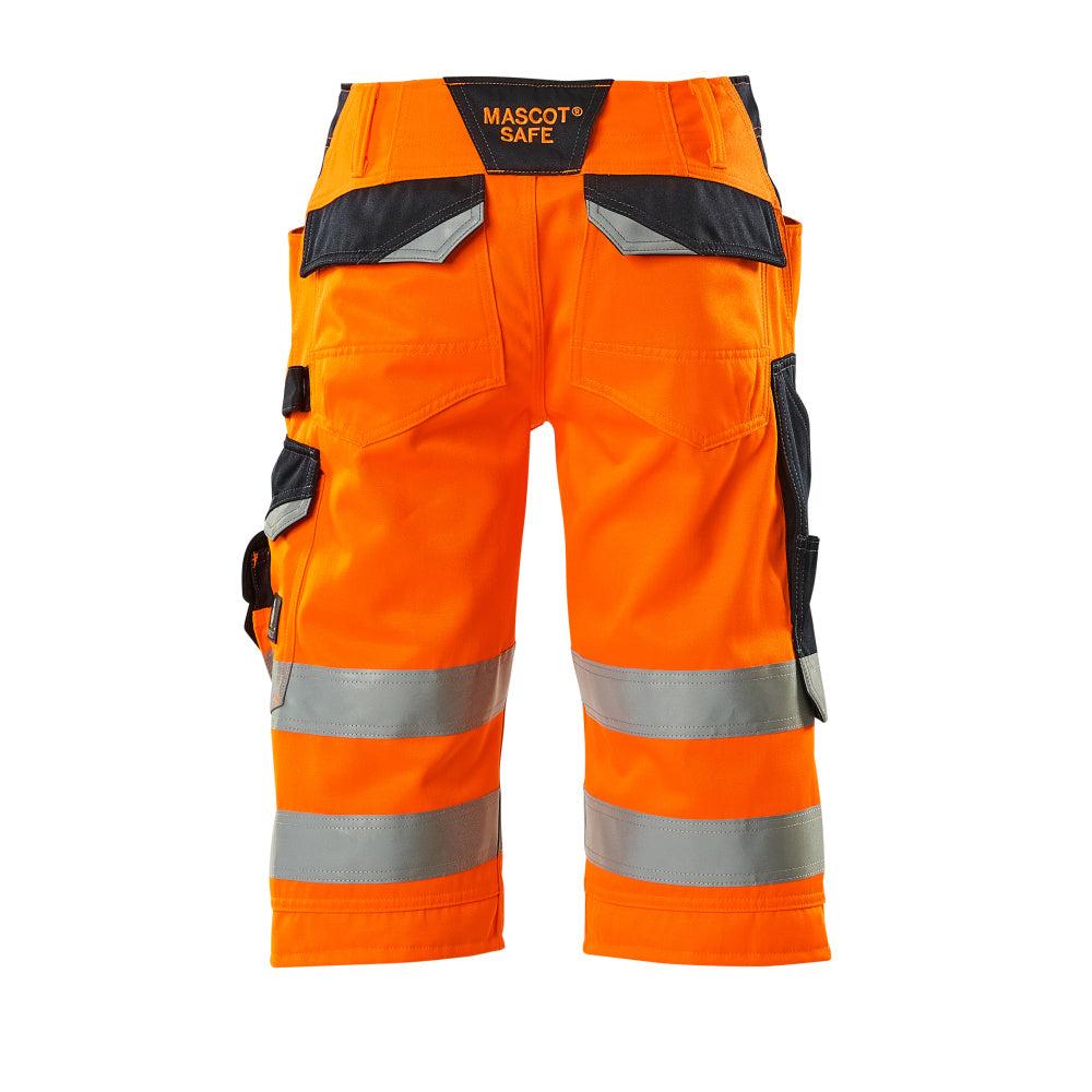 MASCOT® Luton trekvartsbyxa, hi-vis orange/svart-blå