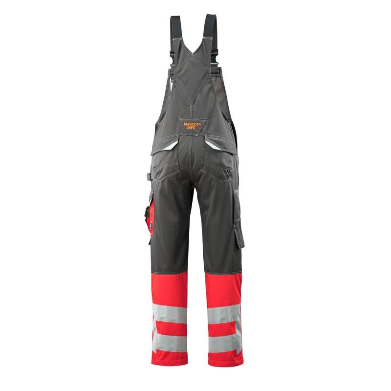 MASCOT® Sunderland byxbyxor, mörk antracit/hi-vis-röd