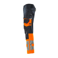 MASCOT® Leeds byxor, svart blå/hi-vis orange