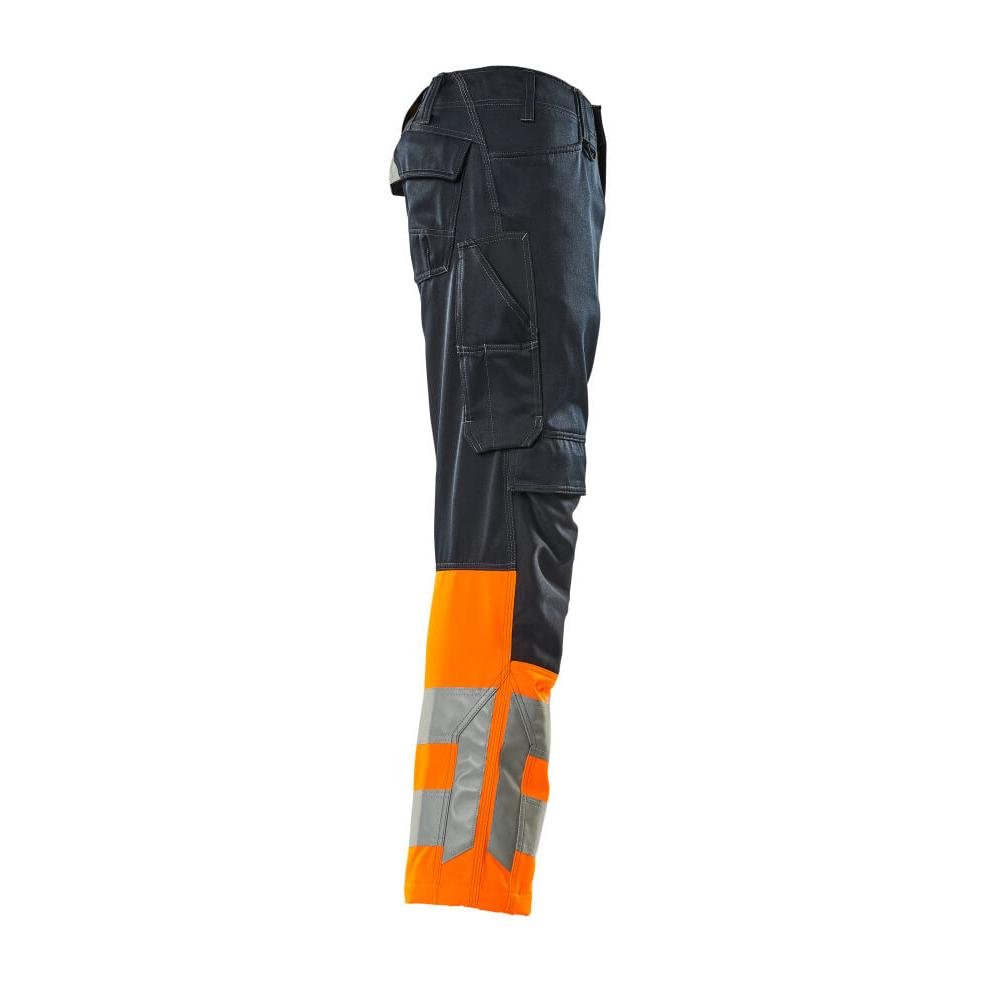 MASCOT® Leeds byxor, svart blå/hi-vis orange