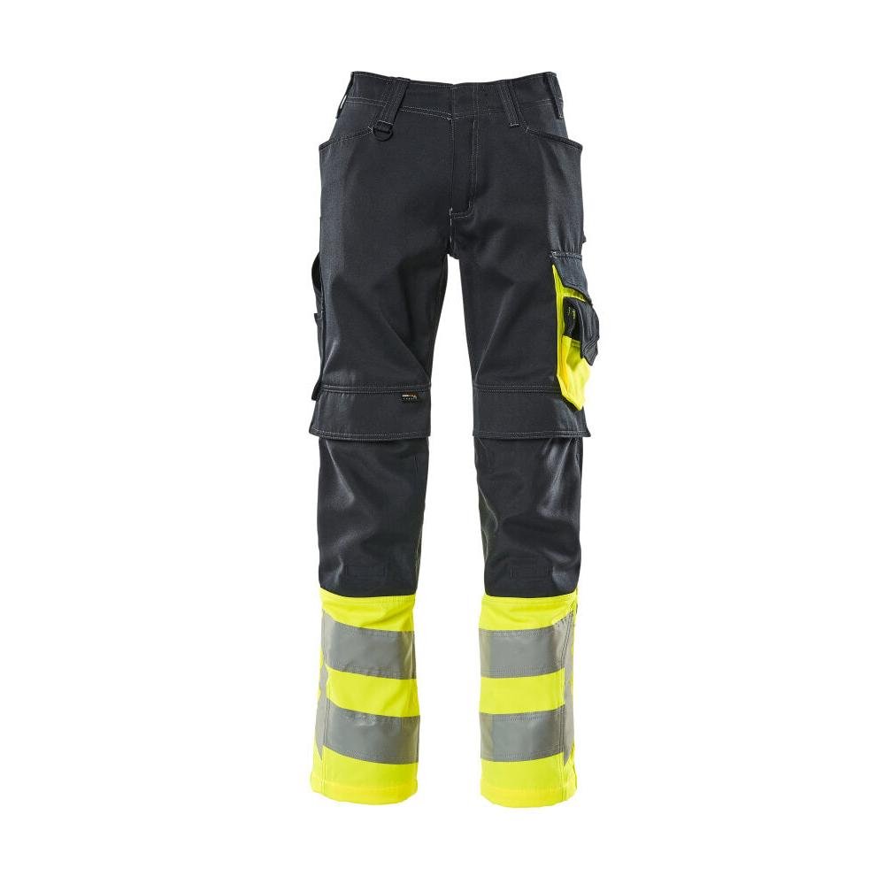 MASCOT® Leeds byxor, svart blå/hi-vis gul