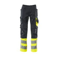 MASCOT® Leeds byxor, svart blå/hi-vis gul