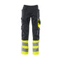 MASCOT® Leeds byxor, svart blå/hi-vis gul