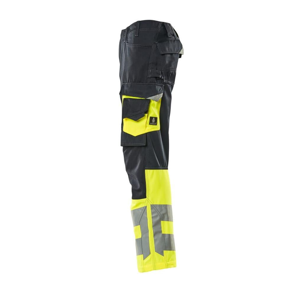 MASCOT® Leeds byxor, svart blå/hi-vis gul
