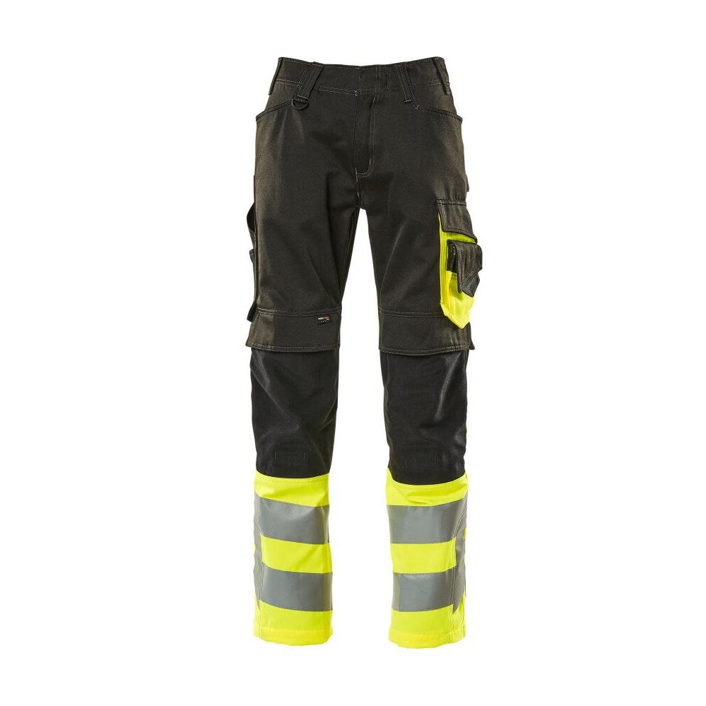 MASCOT® Leeds byxor, svart/hi-vis gul