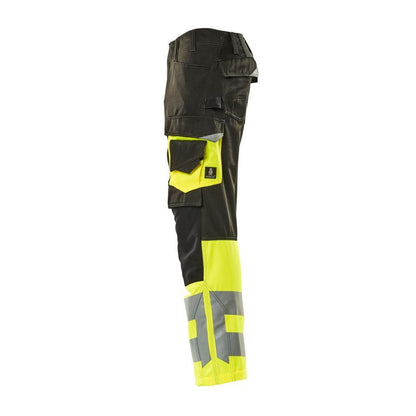 MASCOT® Leeds byxor, svart/hi-vis gul