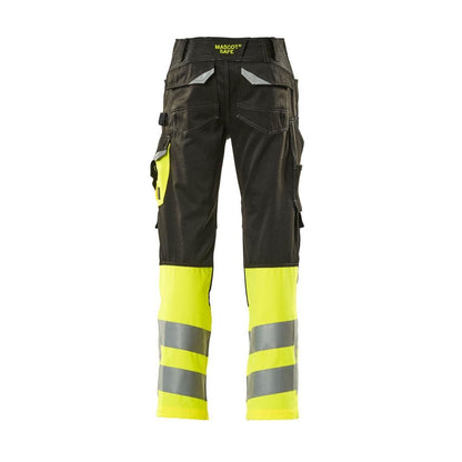 MASCOT® Leeds byxor, svart/hi-vis gul