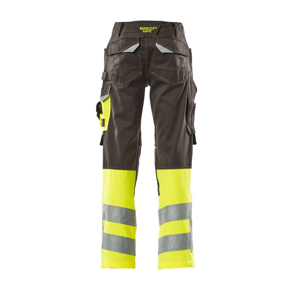 MASCOT® Leeds byxor, mörk antracit/hi-vis gul