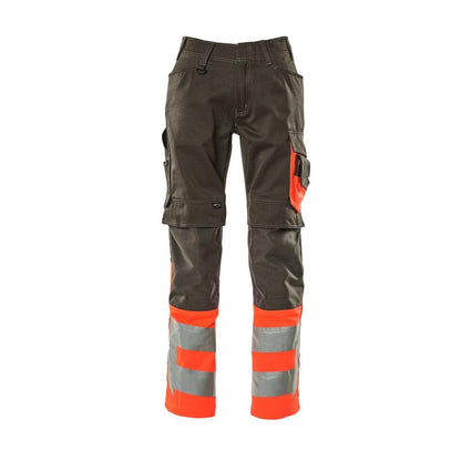 MASCOT® Leeds byxor, mörk antracit/hi-vis röd
