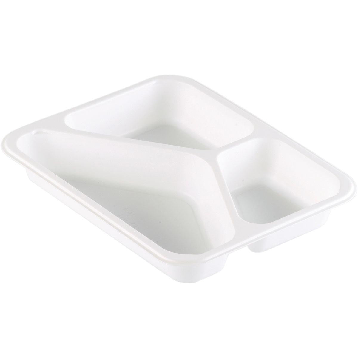 PP-skålen Caterline 3 Vit PP 227x178 från Duni GmbH är en vit, rektangulär bricka med tre fack - den perfekta cateringservisen för organiserad matservering.