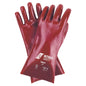 NITRAS PVC-handskar, röda, EN 388 bomullsjersey | Förpackning (12 par)