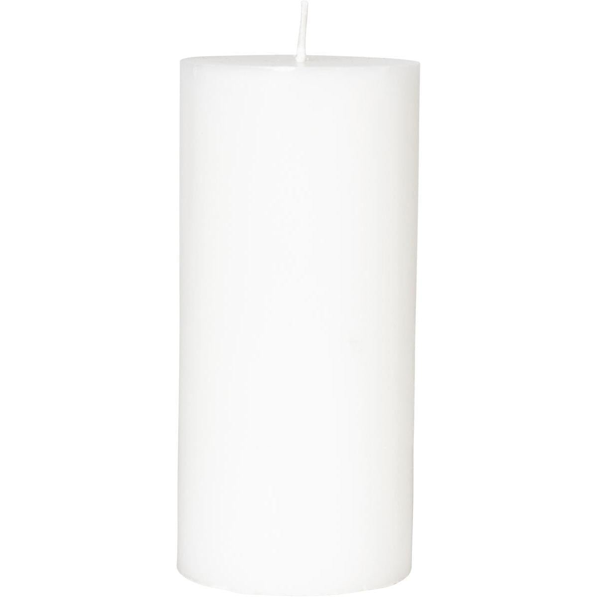 Duni GmbH:s blockljus (100% stearin, 150 x 70 mm, ca. 50h) står upprätt med synlig veke på vit bakgrund - ett miljövänligt ljusval.
