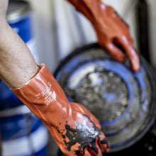 NITRAS kemikalieskyddshandskar, röda, EN 388, EN ISO 374 bomullsjersey | Förpackning (12 par)