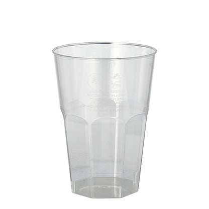 De Starpak 20 glas för Caipirinha (0,3 l, Ø 8 cm, 11 cm) är genomskinliga PS-plastmuggar med facetterad botten design - idealisk för servering av drycker på fester och evenemang; 20-pack i krympfolie.