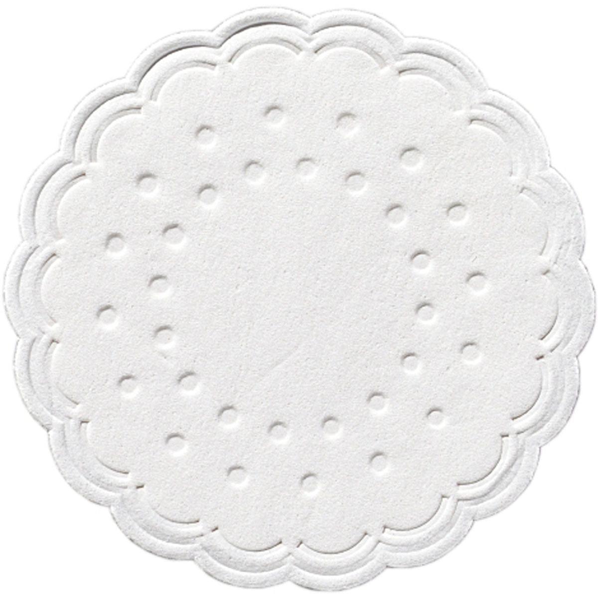 Den Duni GmbH koppunderlägg (Ø 7,5 cm, vit) är en 8-lagers rund underlägg med vågkant och präglat mönster - perfekt för drycker i den fina gastronomin. Förpackningen innehåller 250 stycken (8 stycken per förpackning).