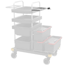 VERMOP-hållare för kemikaliecentral med handtagshållare på travers, 34 x 27 x 9 cm